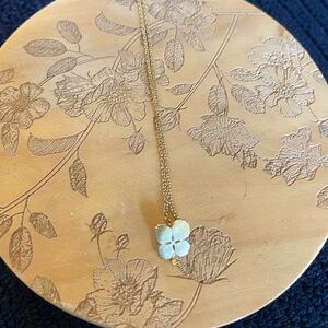 Gold Lucky Shamrock Dainty Necklace, 9"